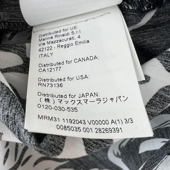 PERSONA BY MARINA RINALDI Black White Floral Print Fiero Button Down Top 14 NEW - Picture 10 of 10